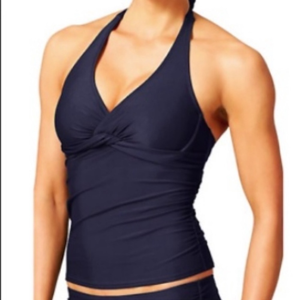 Athleta Womens Tara Halter Tankini Top 32B/C Blue